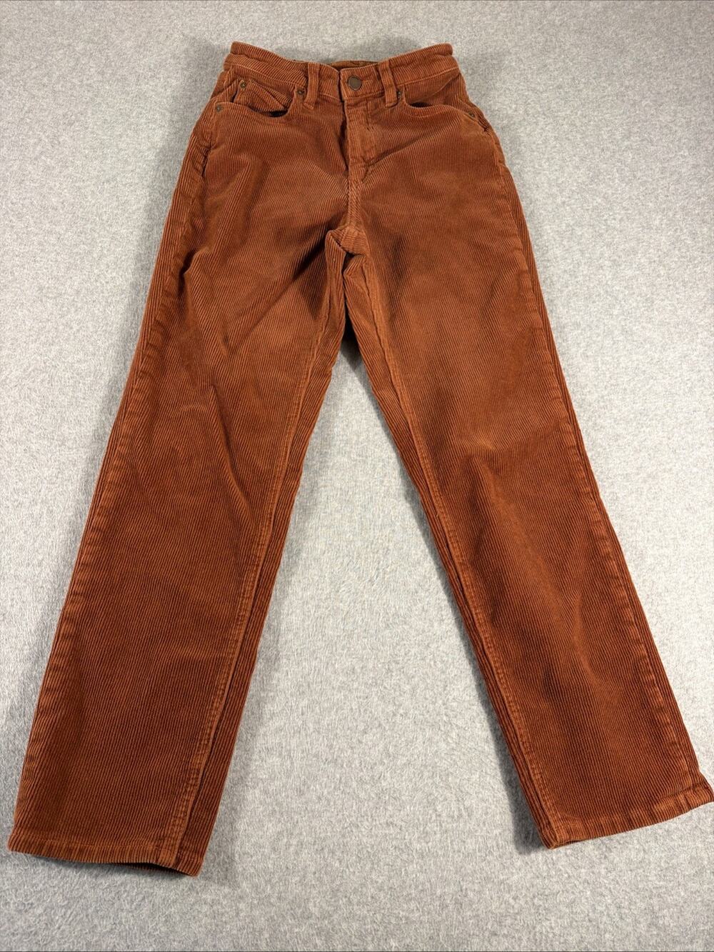 Volcom Stoned Straight Corduroy Pants Women’s Size 24 Burnt Orange Y2K Casual